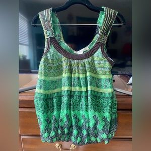 Ark & Co Embroidered Silk Tank S